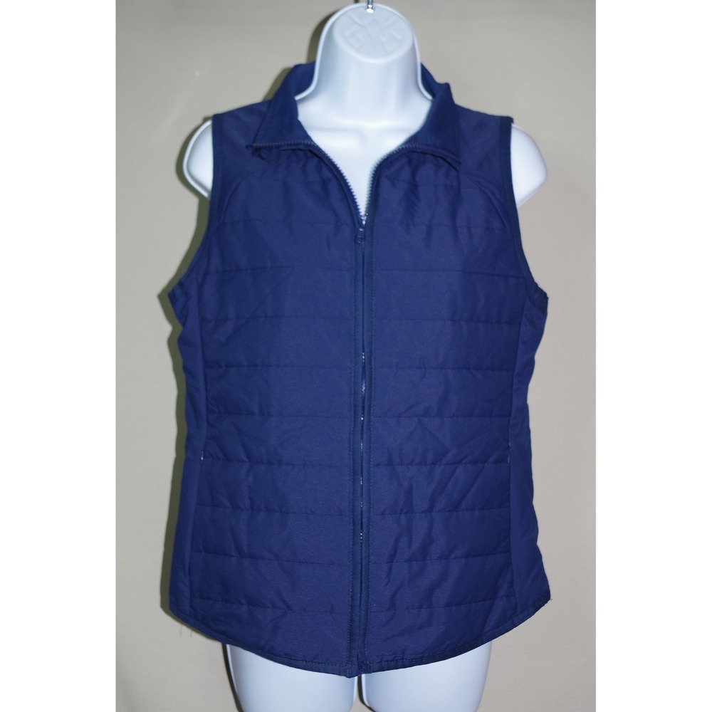 Tommy Bahama Golf & Tennis Woman's Small Navy Blue Quilted Full Zip Vest